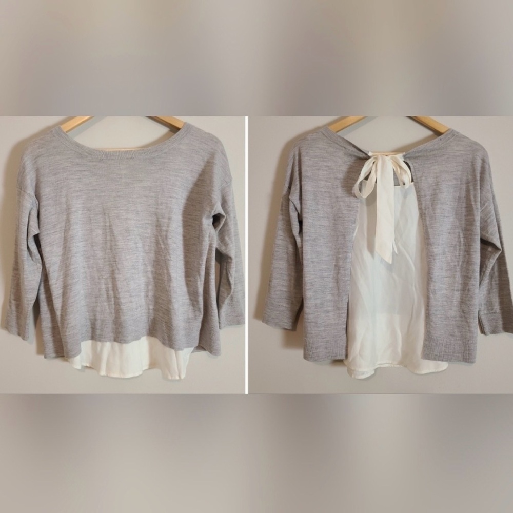 Club‎ Monaco wool silk tie back sweater